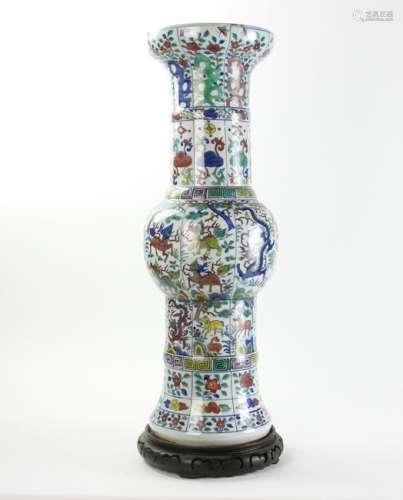 Large Rare Chinese Famille Verte Dragon Vase