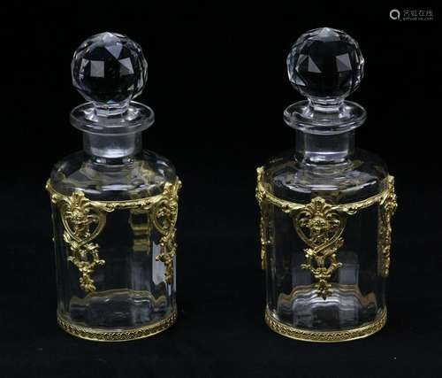 Pair of 19th C French Boudoir Bottles