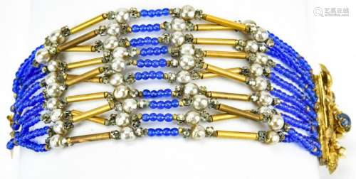 Vintage Miriam Haskell 1960s Multi Strand Bracelet