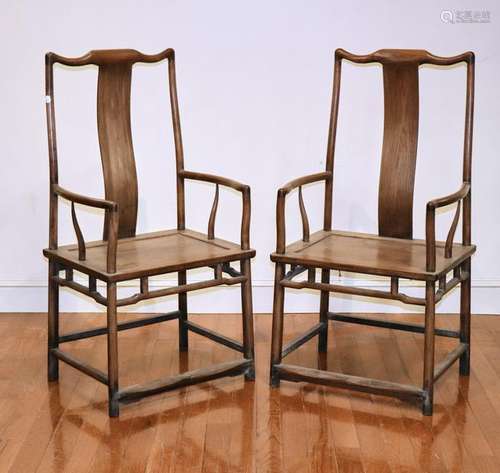 Pair of Chinese Huanghuali Chairs