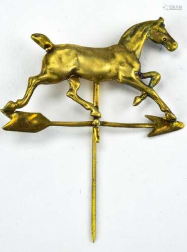 Vintage Vermeil Sterling Horse Weathervane Brooch