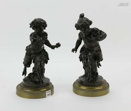 Pair of 19thC Bronze Mythological Fauns