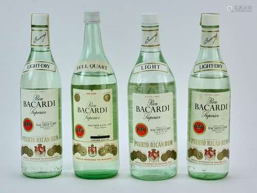 Vintage Bacardi Rum Bottles