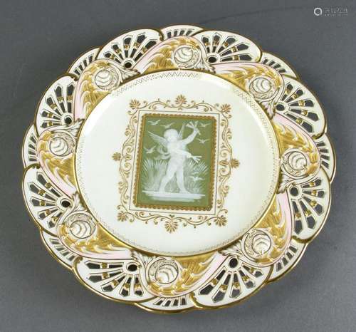 19th C English Minton Porcelain Cabinet Plate