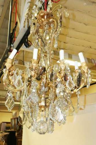 Mid 19thC French Baccarat Bronze Chandelier