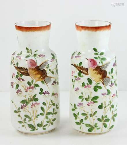 Pair of English Bristol Glass Vases