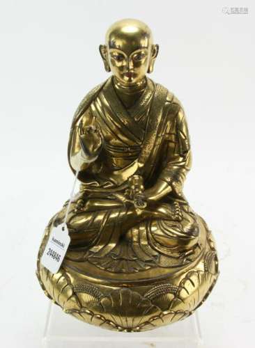 Sino Tibetan Bronze Lama Figure