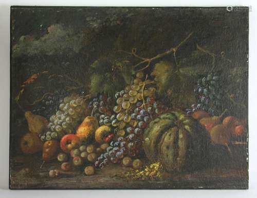 18th/19thC Italian Still Life of Fruit, Oil on Canvas