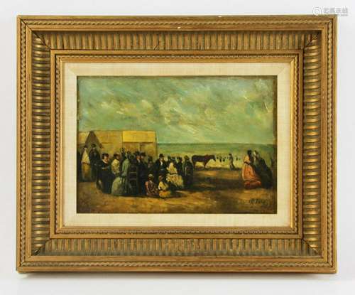 Manner of Boudin, Signed Oil on Panel