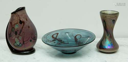 Three Robert Pierini Art Glass Pieces