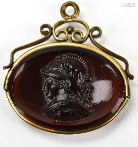 Antique 19th C Greco Roman Cameo Pendant
