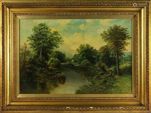 19thC Continental Landscape, Oil on Canvas