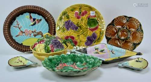 French and English Majolica Pieces