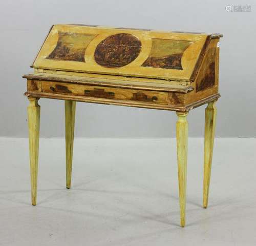 18thC Italian Decoupage Directoire Desk