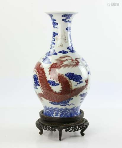 Chinese Underglazed Red Blue White Vase