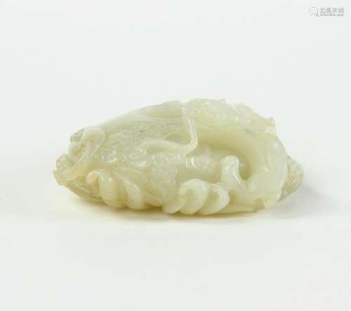 Chinese Carved White Jade Water Dropper