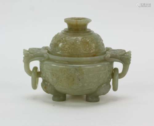 18thC Chinese Carved Jade Censer