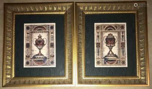 Pair of Gilt Framed Neo Classical Urn Prints