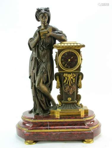 19thC French Mantel Clock Lemerle Charpentier