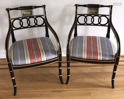Pair of Hickory Charleston Collection Armchairs