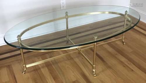Labarge Contemporary Brass & Glass Coffee Table