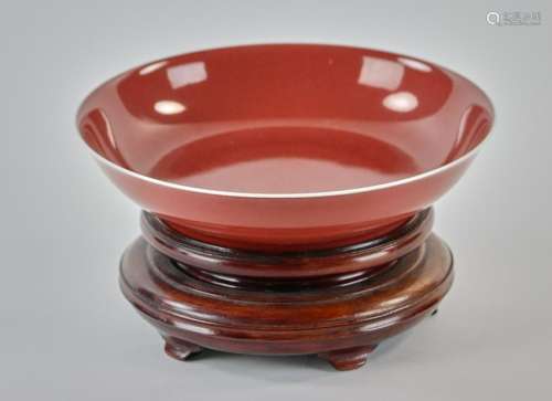 Chinese Red Glazed Porcelain Plate