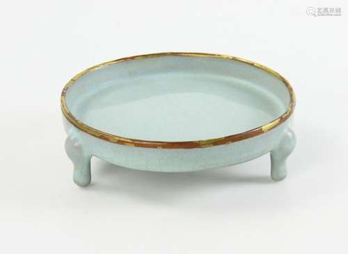 Chinese Three Footed Ru Ware Tray