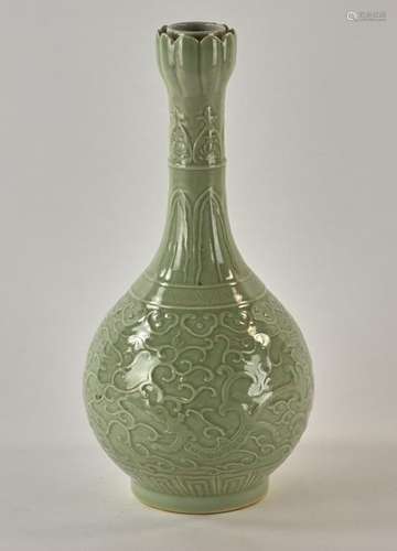 Chinese Light Green Glazed Porcelain Vase