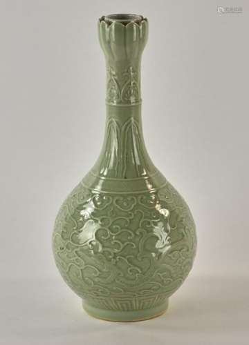 Chinese Light Green Glazed Porcelain Vase