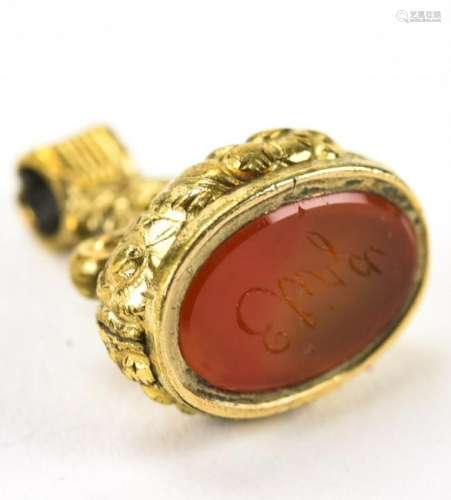 Antique 19th C Gold Filled Watch Fob Intaglio