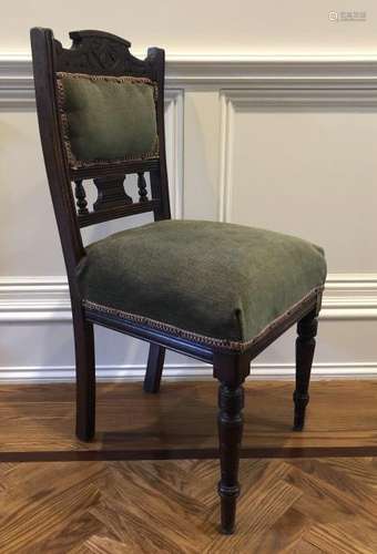 19th C Aesthetic Movement Carved Upholstered Chair