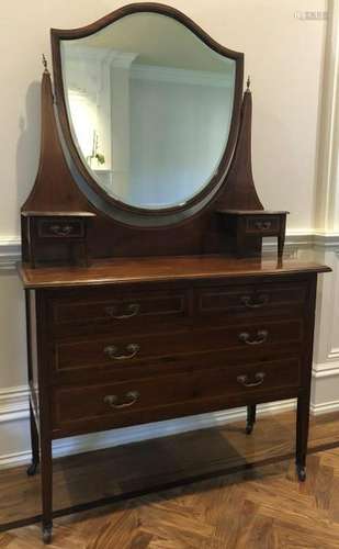 Gillows Edwardian Mirrored Marquetry Console