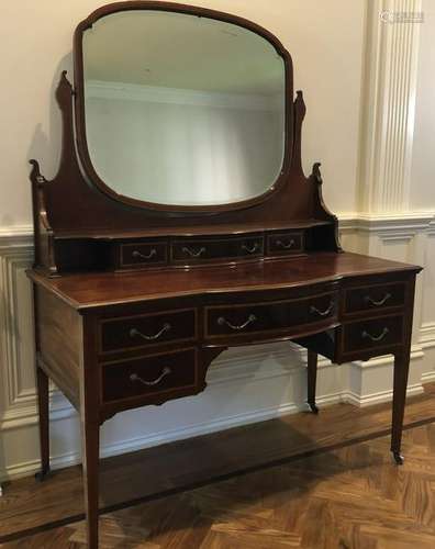 Gillows Edwardian Mirrored Marquetry Console