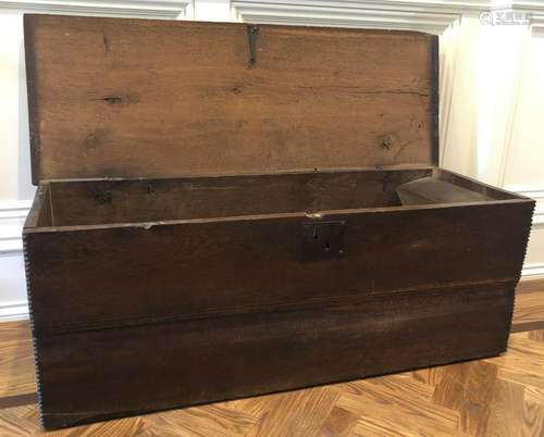 English 19 Century Wood Trunk Original Hardware