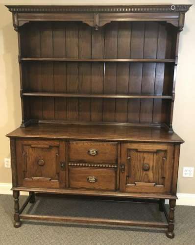 Antique Welsh Oak Cupboard Base Dresser Cabinet