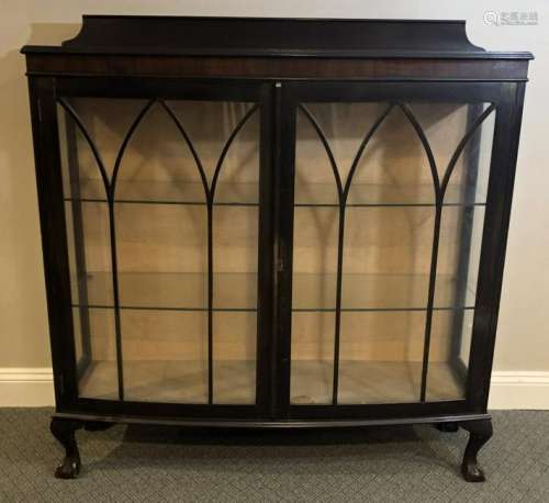 English Adams Glass Front Paned Cabinet