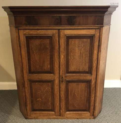 English Country Carved Oak Hanging Cabinet