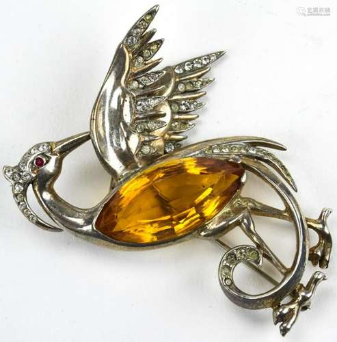 Circa 1945 Large Scale Figural Brooch by Reja