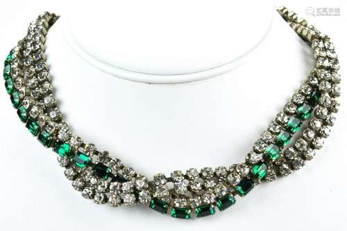 Circa 1955 Austrian Braided Paste Necklace