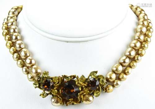 Miriam Haskell Circa 1955 Two Strand Necklace