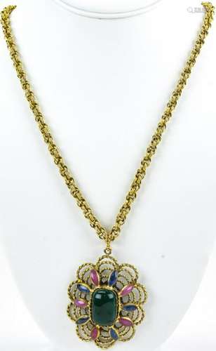 Circa 1955 Hattie Carnegie Necklace W Pendant