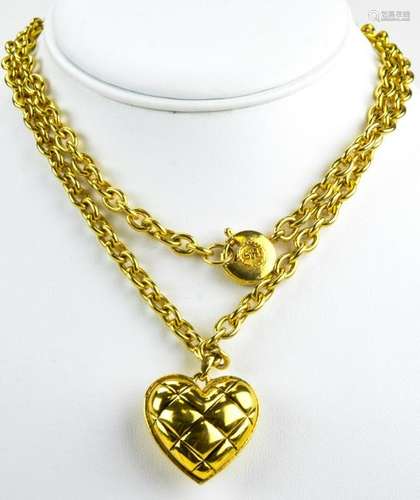 Vintage Sonia Rykiel Puffy Heart Necklace