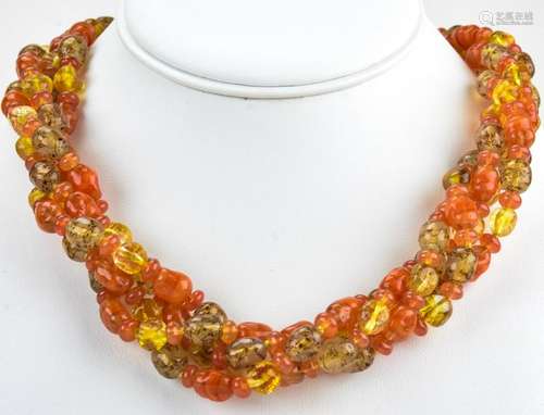 Vintage 1950s French Art Glass Necklace