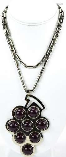 Vintage Lanvin Paris Grape Motif Pendant Necklace