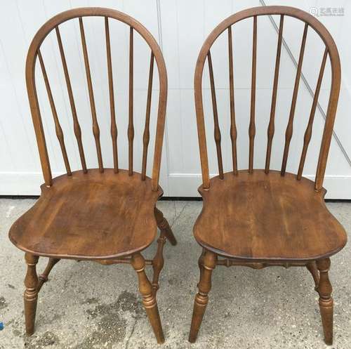 Pair Reproduction Windsor Style Hoop Back Chairs