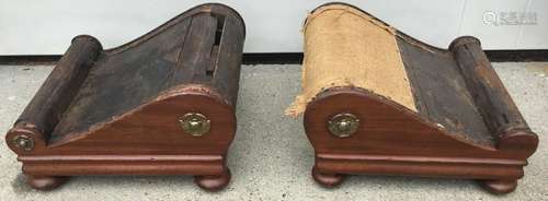 Pair Empire Style Bun Foot Foot Stools