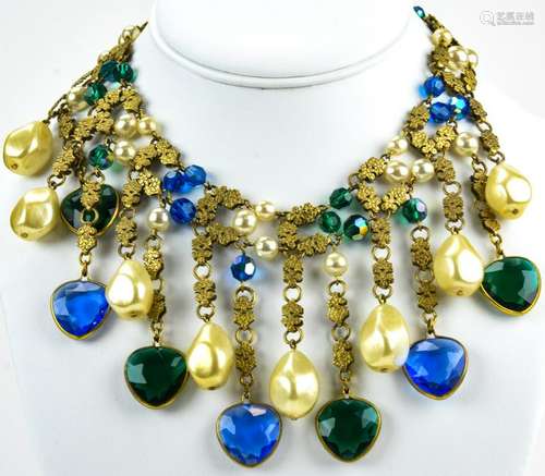 Vintage 1960s Costume Statement Necklace