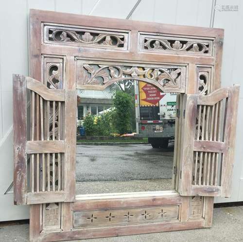 Architectural Door Form Carved Mirror