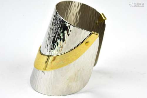 Vintage Two Tone Cuff Bracelet by Napier