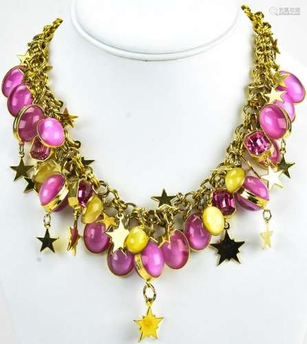 Vintage 1990s Gilt Metal Costume Necklace